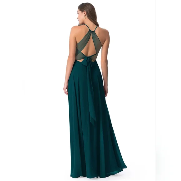 Azazie | Dresses | Azazie Evaleen Chiffon Bridesmaid Dress In Pine |  Poshmark